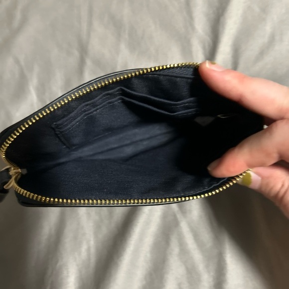 Coach Corner Zip Wristlet in Navy Garden Plaid Print - Picture 4 of 5